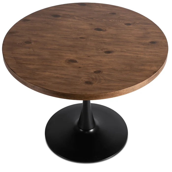Stół Okrągły LINO 100 cm Dąb Rustykalny/Czarny Nowoczesny Loft