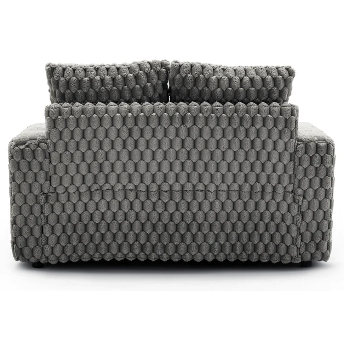 Fotel Wypoczynkowy Sofa KOBEL Szary Pluszowy Nowoczesny