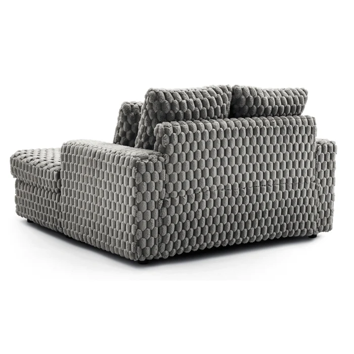 Fotel Wypoczynkowy Sofa KOBEL Szary Pluszowy Nowoczesny