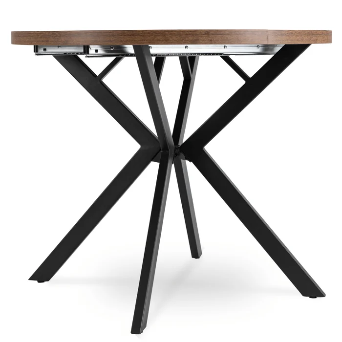 St&oacute;ł Okrągły Rozkładany LUGO 90-190 cm Dąb Rustykalny/Czarny Loft