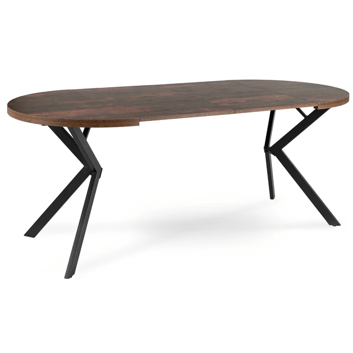 St&oacute;ł Okrągły Rozkładany LUGO 90-190 cm Dąb Rustykalny/Czarny Loft