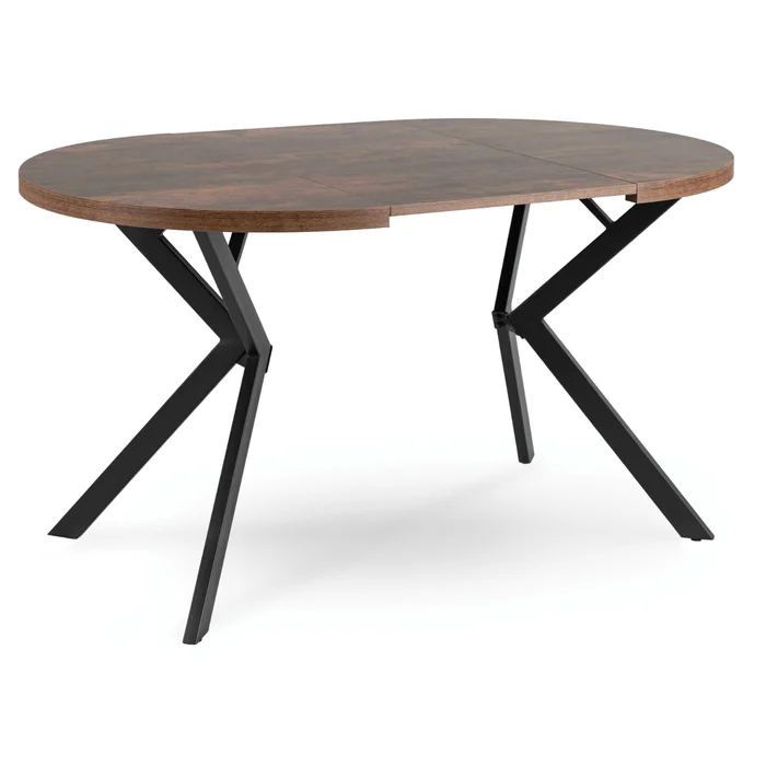 St&oacute;ł Okrągły Rozkładany LUGO 90-190 cm Dąb Rustykalny/Czarny Loft