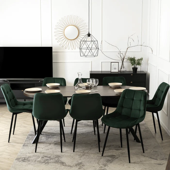 Stół Okrągły Rozkładany LUGO 90-190 cm Orzech/Czarny Loft