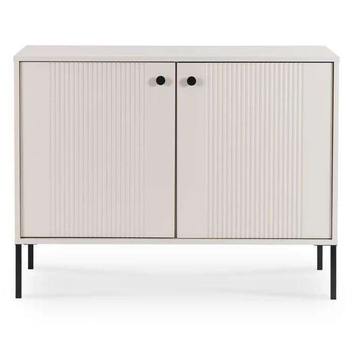 Komoda do Salonu SOFT 104 cm Kaszmir Ryflowana Dwudrzwiowa Nowoczesna