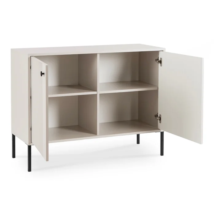 Komoda do Salonu SOFT 104 cm Kaszmir Ryflowana Dwudrzwiowa Nowoczesna