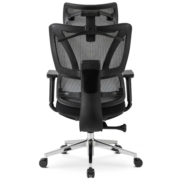 Fotel Biurowy Ergonomiczny Obrotowy z Podnóżkiem DELSIN Czarny