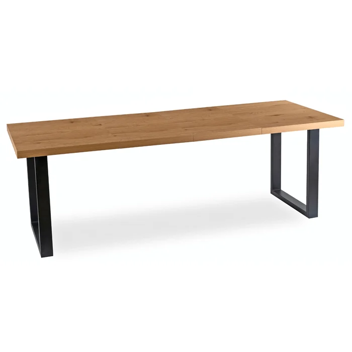 Stół Prostokątny Rozkładany TOMAS 130-230 cm Dąb Złoty/Czarny do Jadalni Nowoczesny Loft
