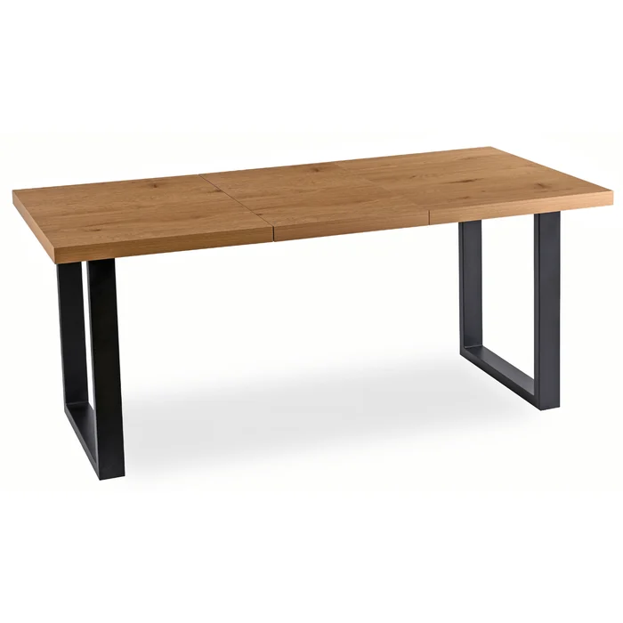 Stół Prostokątny Rozkładany TOMAS 130-230 cm Dąb Złoty/Czarny do Jadalni Nowoczesny Loft