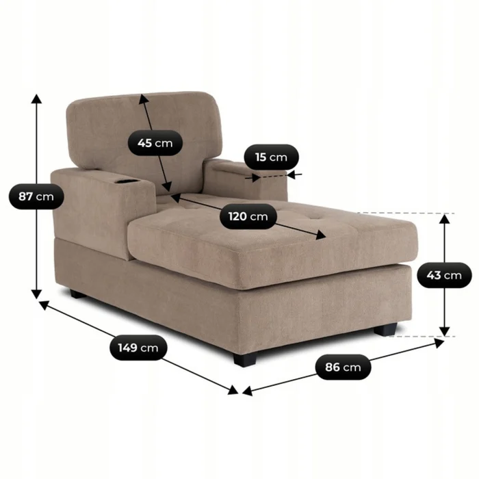 Fotel Wypoczynkowy Sofa NEO Beżowy Tapicerowany Nowoczesny