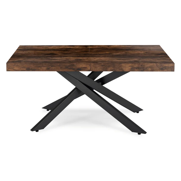 Stół Prostokątny Rozkładany HAMPTON 160-240 cm Dąb Rustykalny/Czarny do Jadalni Nowoczesny Loft