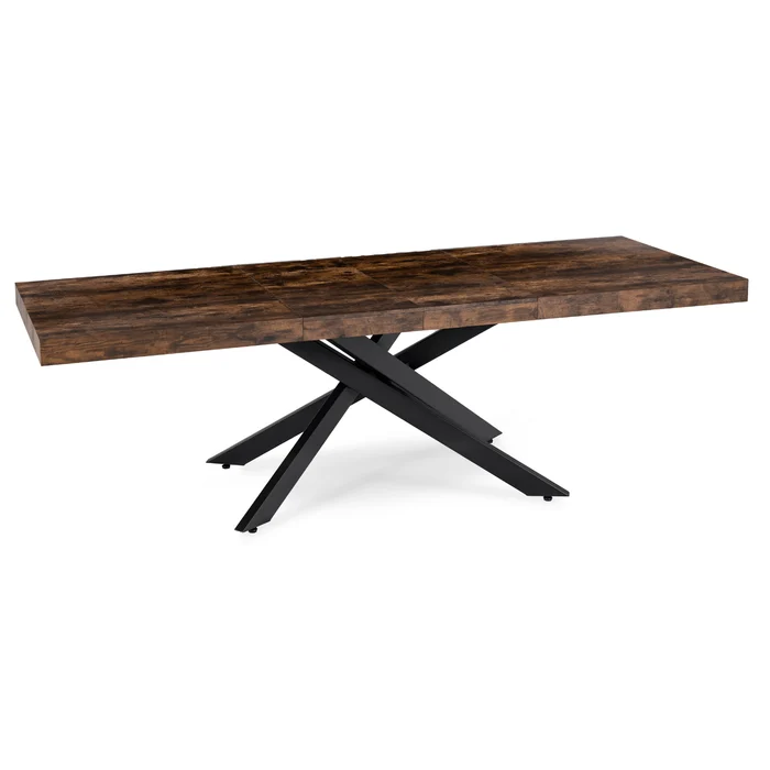 Stół Prostokątny Rozkładany HAMPTON 160-240 cm Dąb Rustykalny/Czarny do Jadalni Nowoczesny Loft