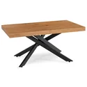 Stół Prostokątny Rozkładany HAMPTON 160-240 cm Dąb/Czarny...