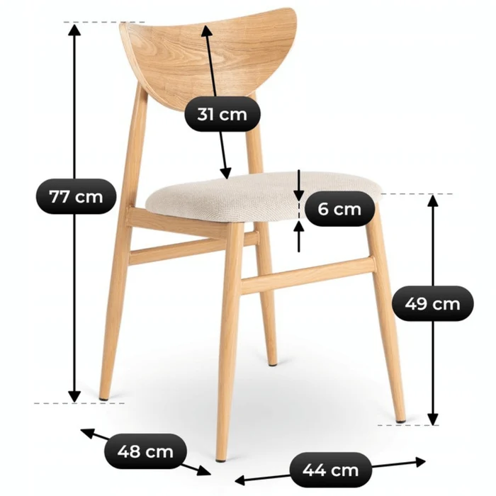 Zestaw Stół Rozkładany Ceramiczny ALICANTE 160-200 cm Czarny/Dąb i 4 Krzesła BRAGA Krem/Dąb