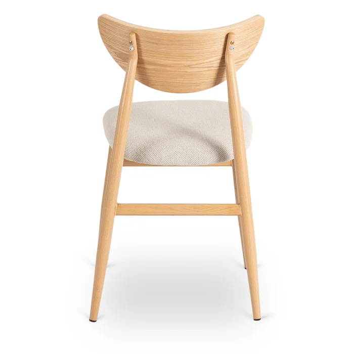 Zestaw Stół Rozkładany Ceramiczny LIZBONA 160-200 cm Dąb i 4 Krzesła BRAGA Kremowe/Dąb