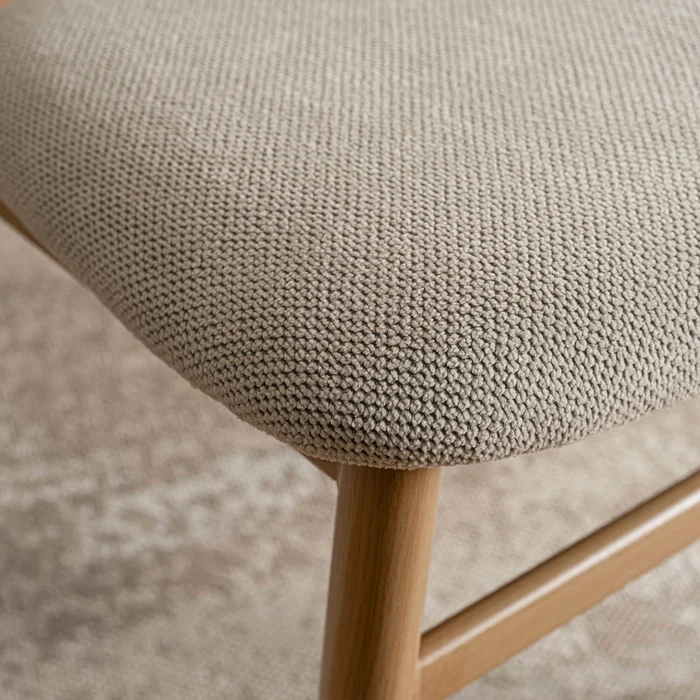 Zestaw Stół Rozkładany Ceramiczny LIZBONA 160-200 cm Dąb i 4 Krzesła BRAGA Kremowe/Dąb