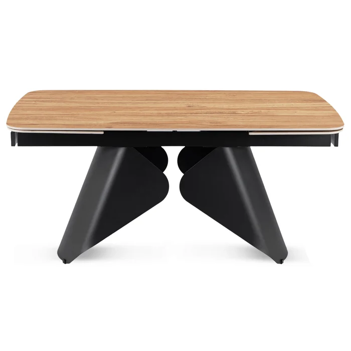 Zestaw Stół Rozkładany VERONA 160-240 cm Dąb/Czarny i 4 Krzesła CORTADO Szare