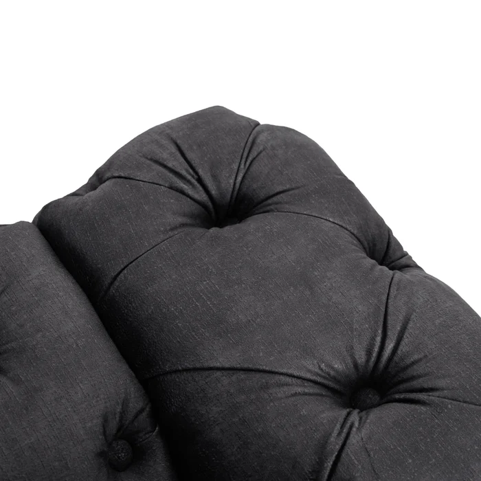 Sofa SORRENTO 3S Trzyosobowa Czarna Welurowa Nowoczesna Glamour