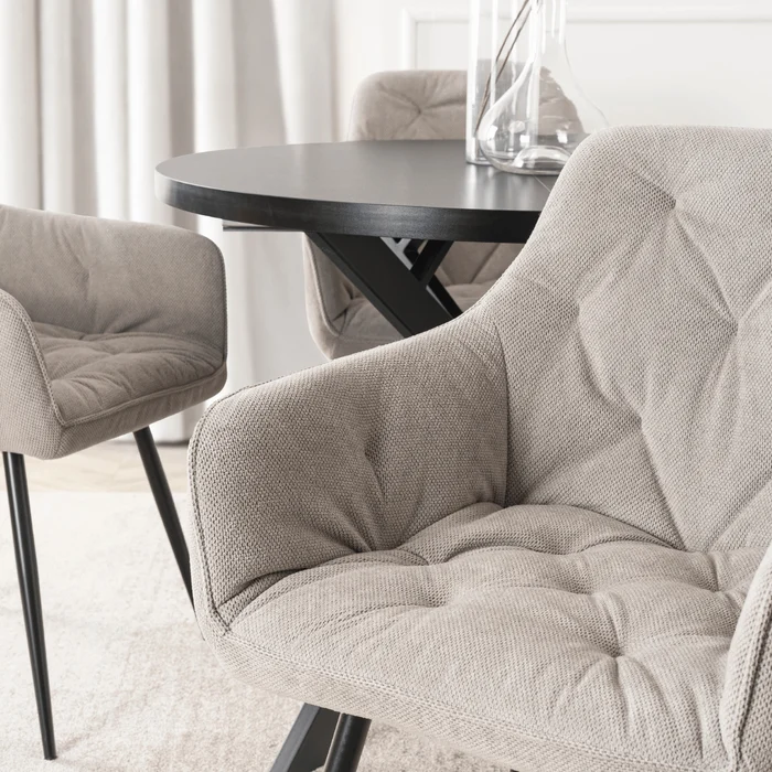 Krzesło Tapicerowane do Salonu MODESTO Szare Nowoczesne Loft