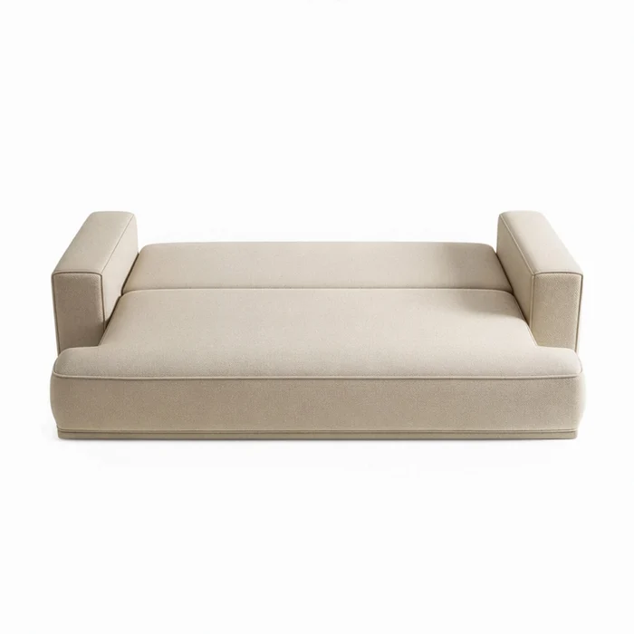Sofa z Funkcją Spania CAMELIA Kremowa Boucle Nowoczesna