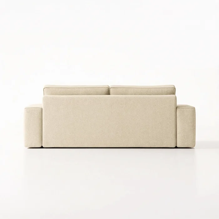 Sofa z Funkcją Spania CAMELIA Beżowa Boucle Nowoczesna