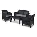 Zestaw Mebli Ogrodowych BRENTA Czarny/Szary 2xFotel Sofa ...