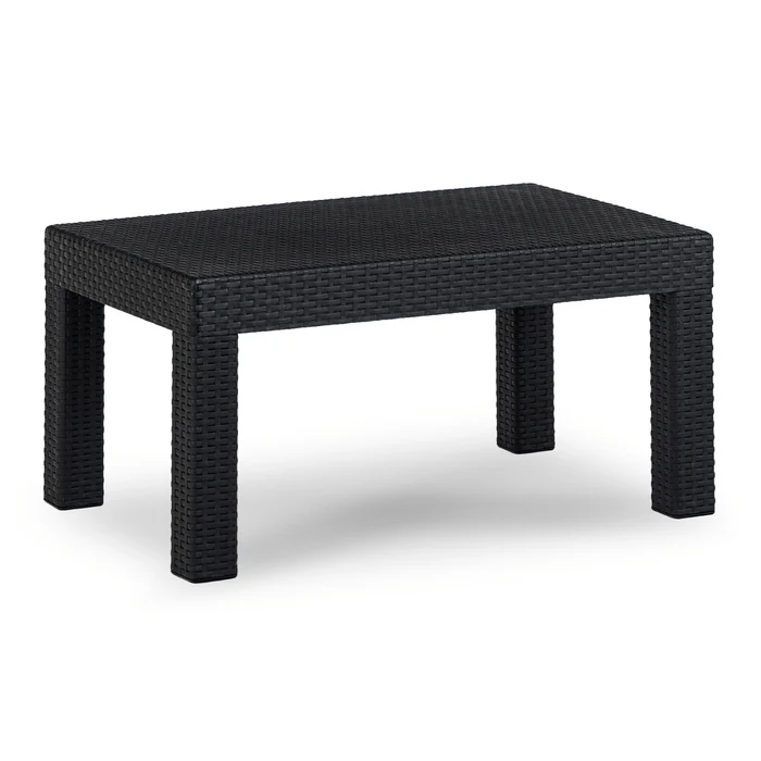 Zestaw Mebli Ogrodowych BRENTA Czarny/Szary 2xFotel Sofa Stolik Tarasowy Technorattan Nowoczesny