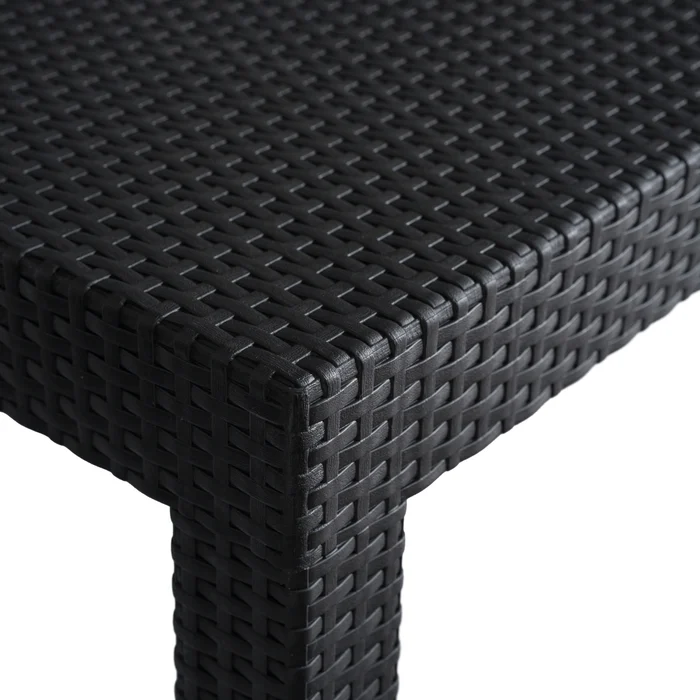 Zestaw Mebli Ogrodowych BRENTA Czarny/Szary 2xFotel Sofa Stolik Tarasowy Technorattan Nowoczesny
