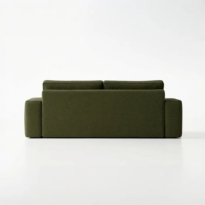 Sofa z Funkcją Spania CAMELIA Oliwkowa Boucle Nowoczesna