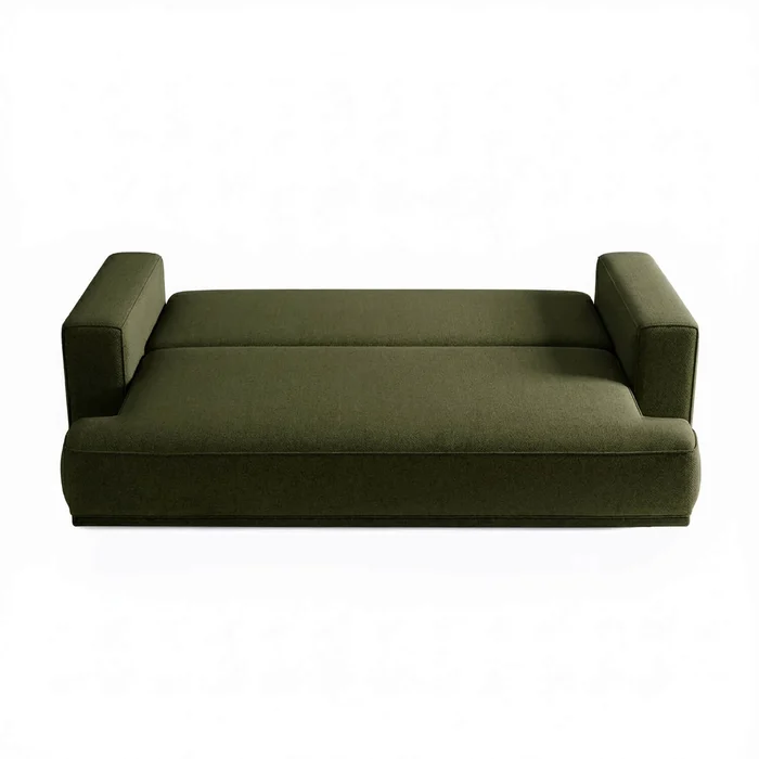 Sofa z Funkcją Spania CAMELIA Oliwkowa Boucle Nowoczesna