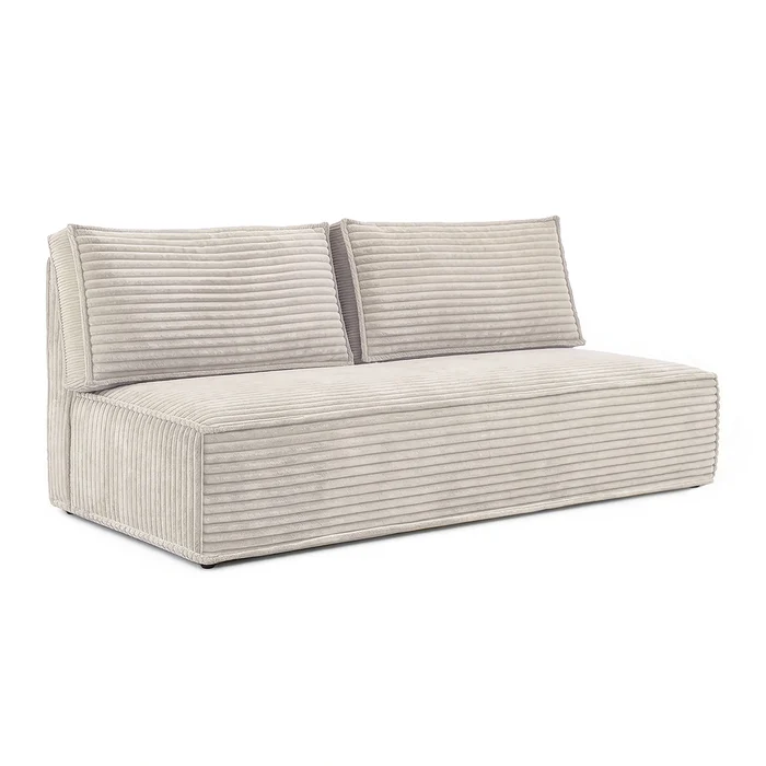 Sofa z Funkcją Spania MAVIA Jasnobeżowa Sztruksowa Nowoczesna