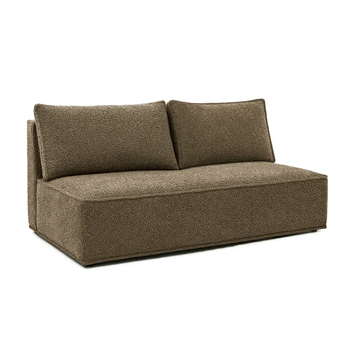 Sofa z Funkcją Spania MAVIA Brązowa Boucle Nowoczesna