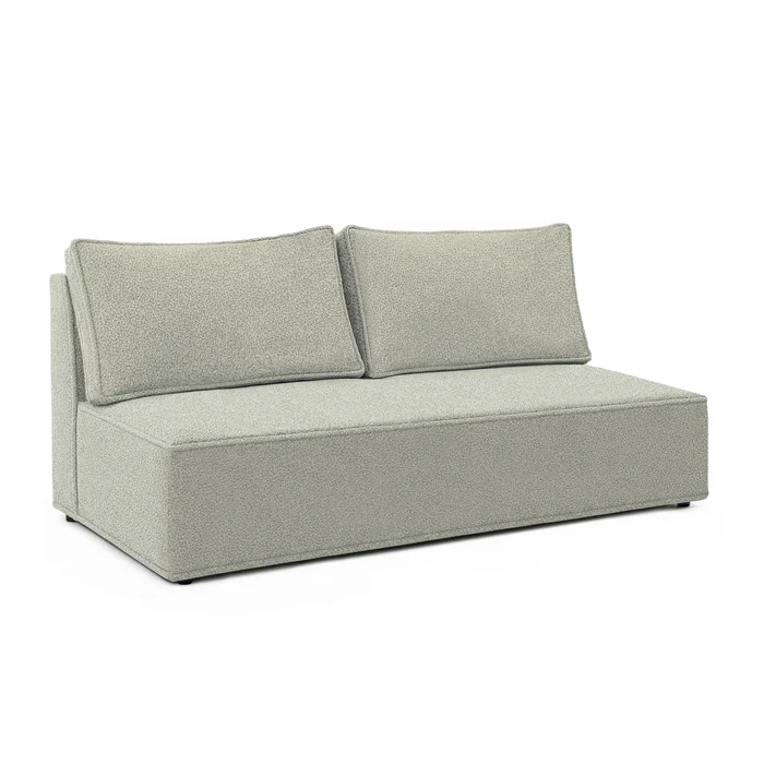 Sofa z Funkcją Spania MAVIA Szara Boucle Nowoczesna