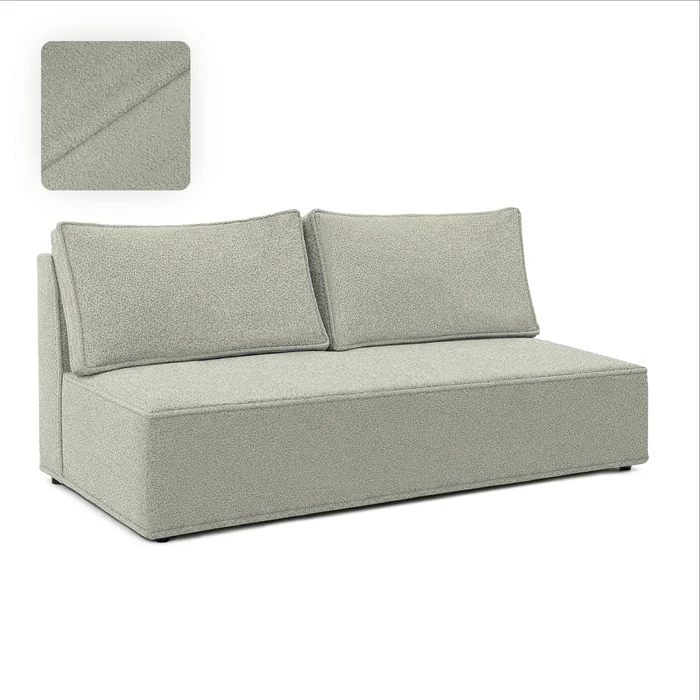 Sofa z Funkcją Spania MAVIA Szara Boucle Nowoczesna
