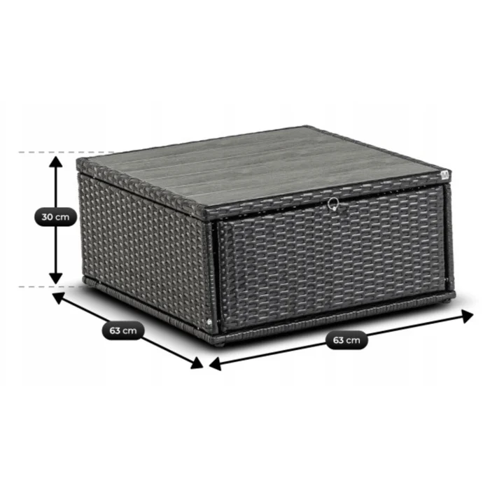 Zestaw Mebli Ogrodowych CALIENTE Modułowy Sofa 2x Fotel Stolik Tarasowy Czarny/Brązowy Technorattan Nowoczesny