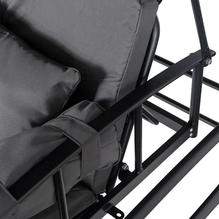 Huśtawka Ogrodowa CARMEN Szara/Czarna Nowoczesna