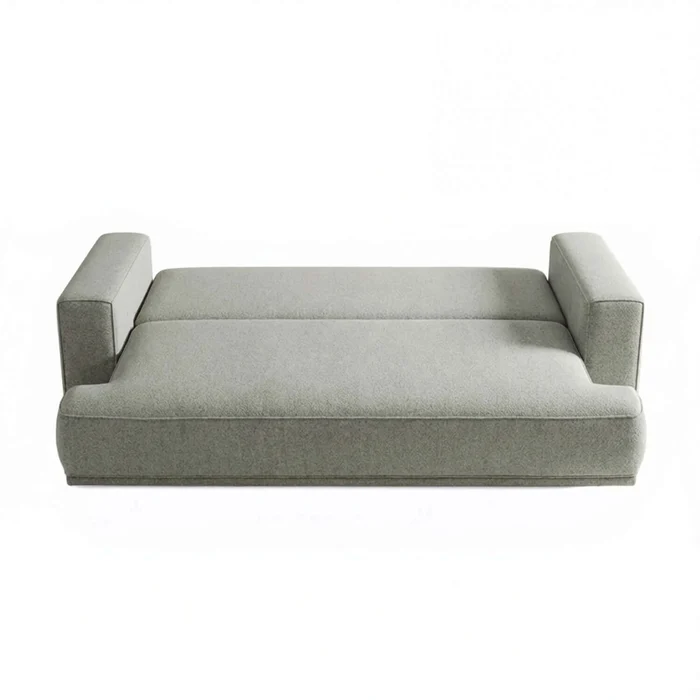 Sofa z Funkcją Spania CAMELIA Szara Boucle Nowoczesna