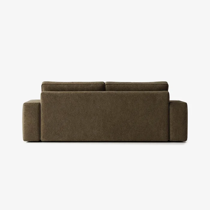 Sofa z Funkcją Spania CAMELIA Brązowa Boucle Nowoczesna