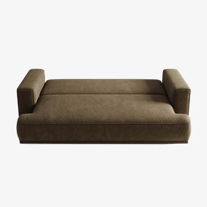 Sofa z Funkcją Spania CAMELIA Brązowa Boucle Nowoczesna