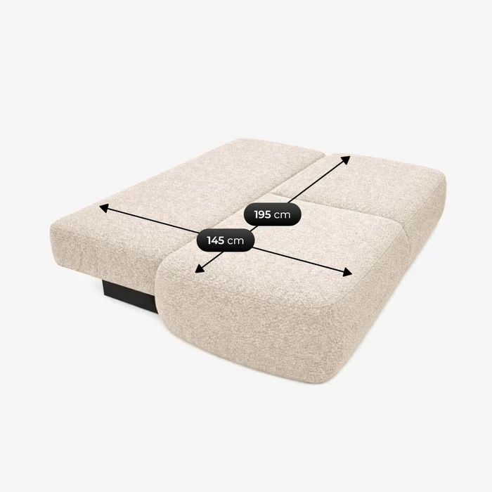 Sofa AVERIO Rozkładana Dwuosobowa Kremowa Boucle Nowoczesna
