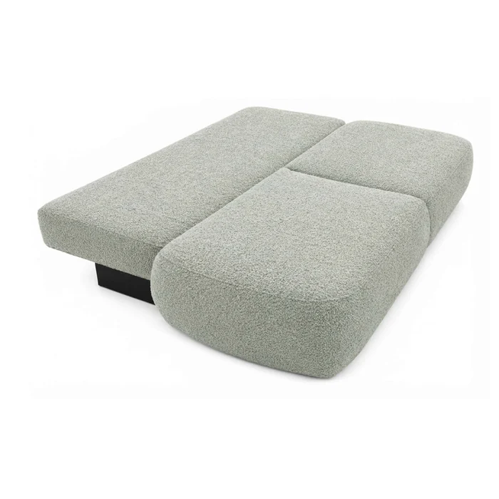 Sofa AVERIO Rozkładana Dwuosobowa Szara Boucle Nowoczesna