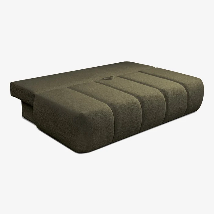 Sofa z Funkcją Spania SARIA Oliwkowa Boucle Nowoczesna