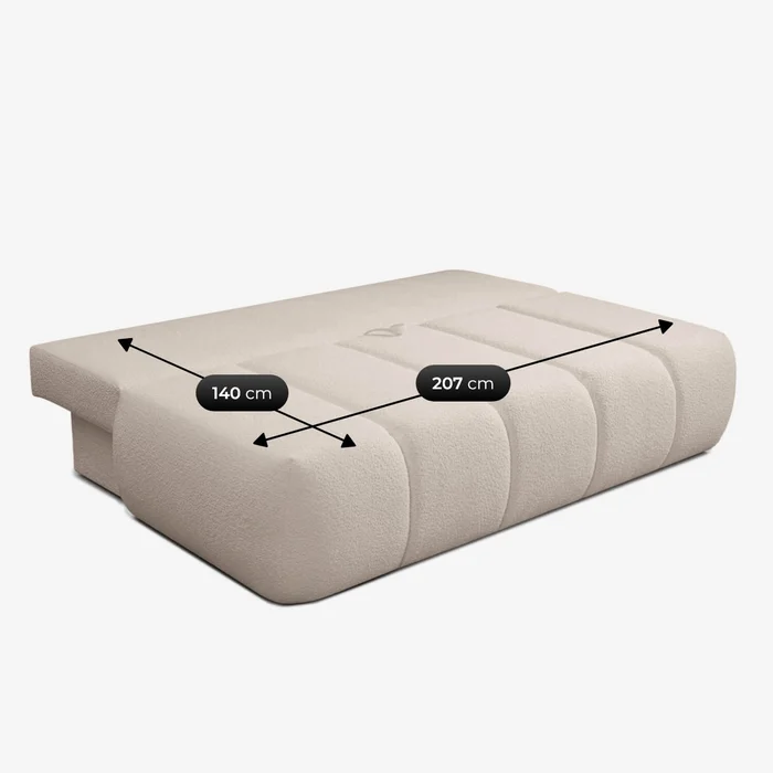 Sofa z Funkcją Spania SARIA Beżowa Boucle Nowoczesna