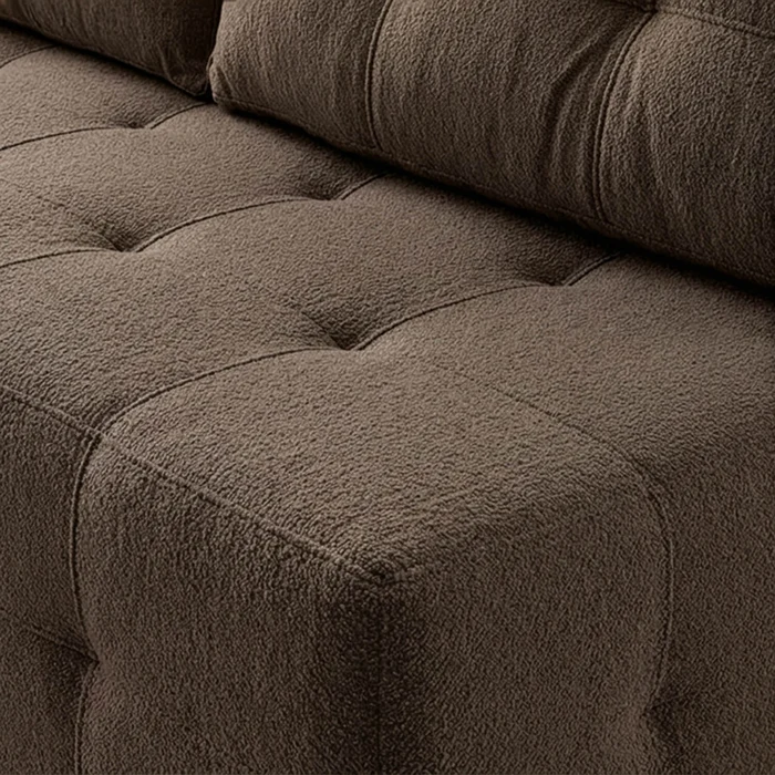 Sofa z Funkcją Spania MORANA Mocca Boucle Nowoczesna
