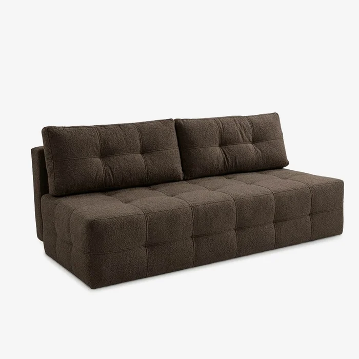 Sofa z Funkcją Spania MORANA Mocca Boucle Nowoczesna