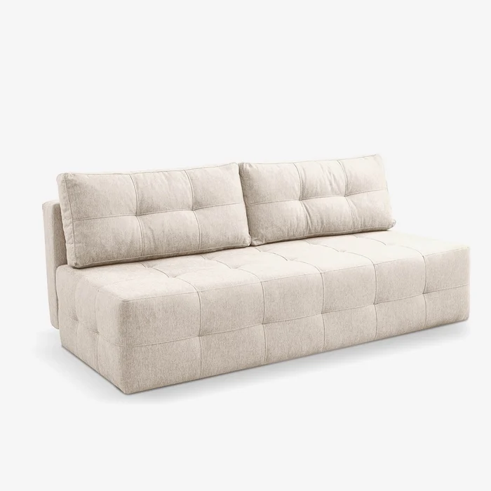 Sofa z Funkcją Spania MORANA Kremowa Nowoczesna