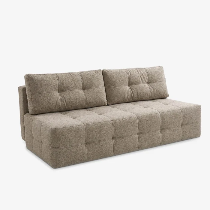 Sofa z Funkcją Spania MORANA Kremowa Boucle Nowoczesna