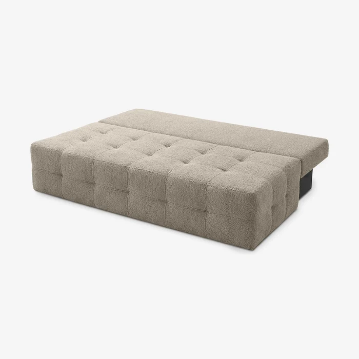 Sofa z Funkcją Spania MORANA Kremowa Boucle Nowoczesna