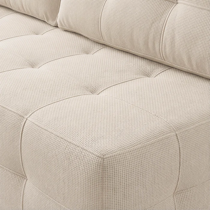 Sofa z Funkcją Spania MORANA Kremowa Szenil Nowoczesna