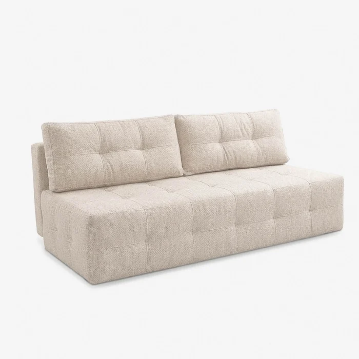 Sofa z Funkcją Spania MORANA Kremowa Szenil Nowoczesna
