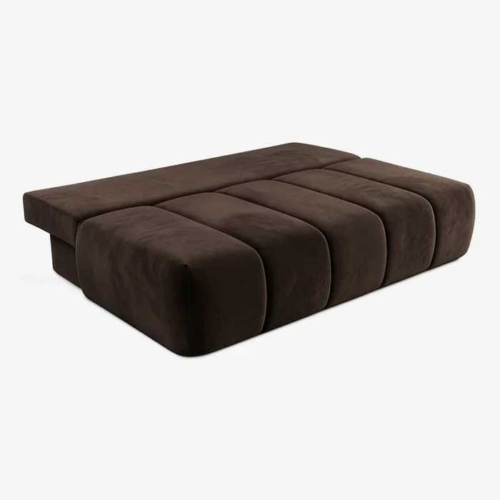 Sofa z Funkcją Spania SARIA Brązowa Welurowa Nowoczesna